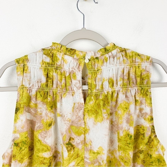 Joie Yellow Baltic Floral Print Sleeveless Top Sz L - Picture 6 of 8